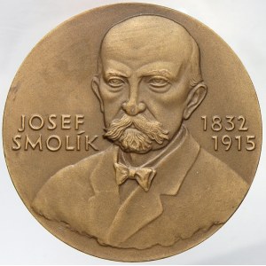 Josef Smolík 1982. Portrét, nápisy / mince, kruhy, nápis. Sign. Kozák. Bronz 60 mm (90,5 g). ČNM-A1...