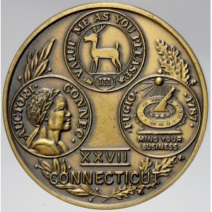 USA.  New England Numismatic Assoc. XXVII. num. konference Connecticut b.l. (1971). Bronz 30,7 mm
