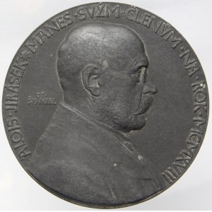 Alois Jirásek, Mánes svým členům na rok 1918. Jednostr. Zn 59,6 mm, etue (poškoz.)