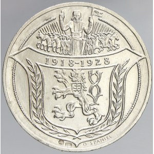 10 let republiky 1928 Jsem ražen z českého kovu. Ag 0.987 (20 g) 34 mm