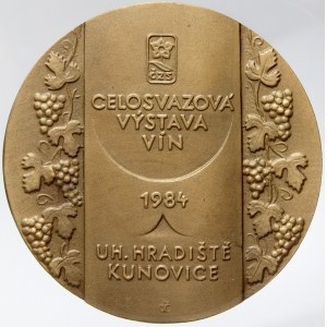 Celosvazová výstava vín 1984. Sign. DČ. Jednostr. bronz 60 mm