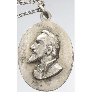 Mistr Jan Hus b.l. Portrét zleva, bez opisů. Jednostr. Ag (nepunc.) ovál 24 x 18 mm, pův. ouško s očkem...
