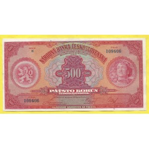 500 Kč 1929, s. E. H-23cS1. perf. SPECIMEN