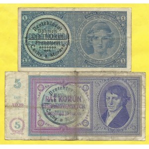 1, 5 K/Kč (1938/40), s. A078, A039. H-30b, 31a