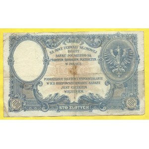 100 zlotych 1919, s. C. BHK-PL10,  ve středu prosvítá