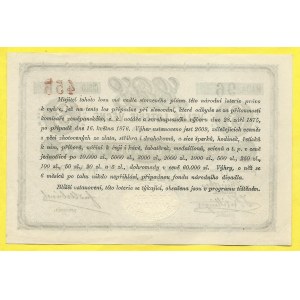 Velká věcná loterie Národního divadla v Praze 3 zlaté 28.9.1875