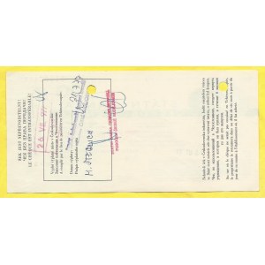 Cestovní šek na 200 Kčs, vzor 1967, ser. B. razítko 1977, perforace, bez vodotisku