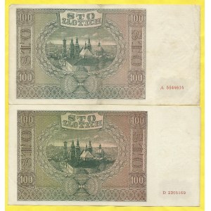 100 zlotych 1941, s. A, D. Milcz.-103a, b.  1x 3mm natrženo