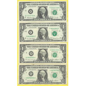 1 dollar 1969B, 1977A, 1985 (2x), s. B, F, B, G. Pick-449c, 462a, 474