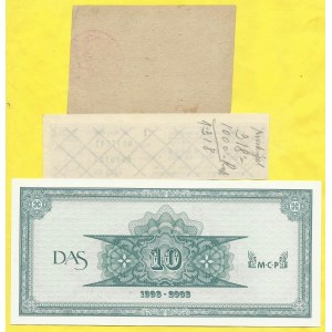 Jubilejní bankovka DAS 2008, výkaz o spotřebě kávové směsi 1.2.1918, úrokový kupon státní půjčky obrany státu na 11...