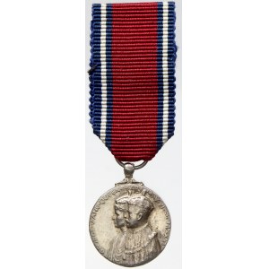 Jiří V. Miniatura medaile k 25. výročí vlády 1910 - 1935. Ag, pův. stuha