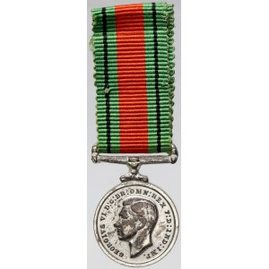 Jiří VI. Miniatura medaile obrany 1939 - 1945. Bronz postř., pův. stuha