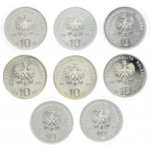 Münzsatz, 10 Zloty 1998-2005 (8 Stück)