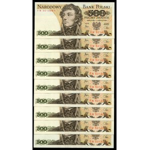 500 złotych 1982 - FW - (9 szt.)