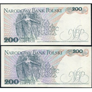 200 złotych 1982 - BR - pierwsza seria rocznika (2 szt.)