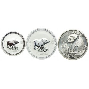 Zestaw monet, Australia, Chiny (3 szt.)