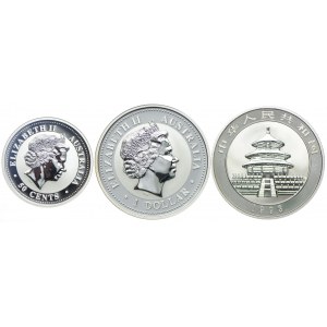 Zestaw monet, Australia, Chiny (3 szt.)
