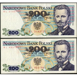 Zestaw banknotów, 200 złotych 1979 - BL - (2 szt.)