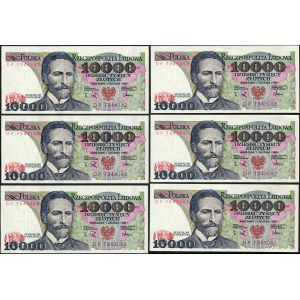 Banknotensatz, 10.000 Zloty 1988 - DP -