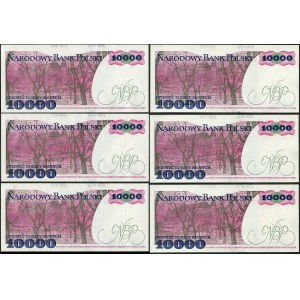 Banknotensatz, 10.000 Zloty 1988 - DP -