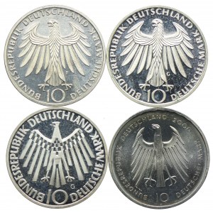 Germany, 10 marks 1972-2000 (4pc).