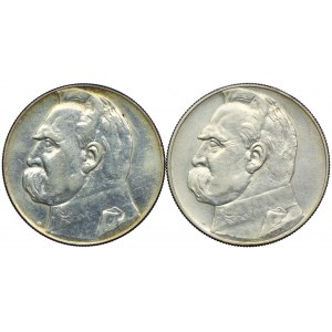 10 gold 1935, 1937, Jozef Pilsudski (2 pieces).
