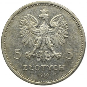 5 złotych 1930 Sztandar, GCN AU53