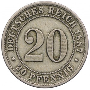 Germany, 20 fenig 1887 F, Stuttgart