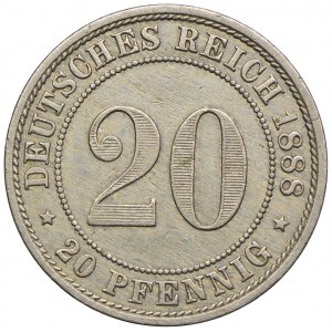 Niemcy, 20 fenigów 1888 A, Berlin
