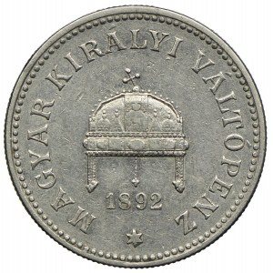 Ungarn, Franz Joseph I., 20 Füller 1892 KB, Kremnica