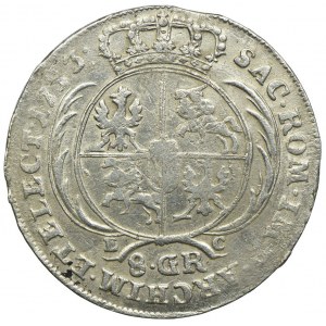 August III, 8 Grosze (zwei Zloty) 1753 EG, Leipzig