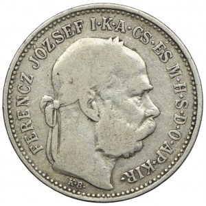 Hungary, Franz Joseph I, 1 crown 1892 KB, Kremnica
