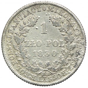 Królestwo Kongresowe, Mikołaj l, 1 złoty 1830 FH, Warszawa, kropka po ZŁO• i POL•
