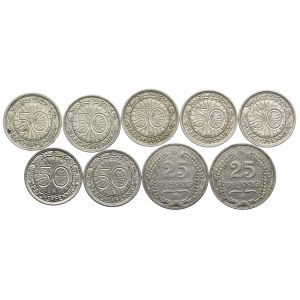 Germany, Third Reich, 25, 50 pfennigs 1910-1931 (9pc).