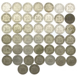 Germany, 10 fenigs 1889-1915 (44pc).