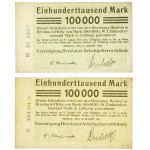 Breslauer Satz, 100.000 Mark 1923, 500.000 Mark 1923 (4 Stück).