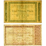 Glogow, set, 500,000 marks 1923, 1,000,000 marks 1923 (4 pieces).