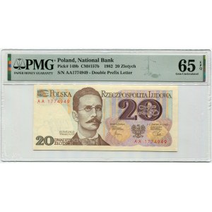 20 złotych 1982 - AA - PMG 66 EPQ