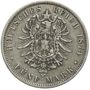 Niemcy, Prusy, Wilhelm I, 5 marek 1874 A, Berlin