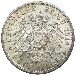 Deutschland, Preußen, Wilhelm II, 5 Mark 1914 A, Berlin