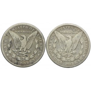 USA, 1 dolar 1878 Morgan, S/San Francisco, 1882 Morgan, Filadelfia (2szt.)
