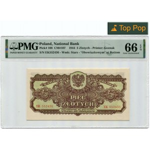 5 złotych 1944 ...owym - EK - PMG 66 EPQ