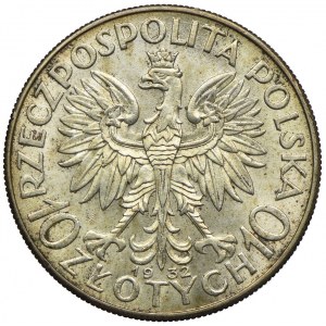 10 złotych 1932 bez znaku, Londyn, Głowa Kobiety
