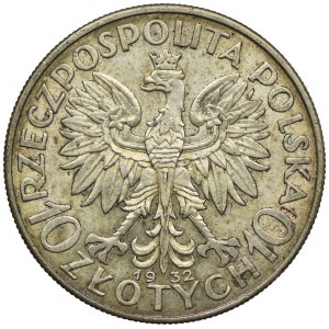 10 złotych 1932 bez znaku, Londyn, Głowa Kobiety