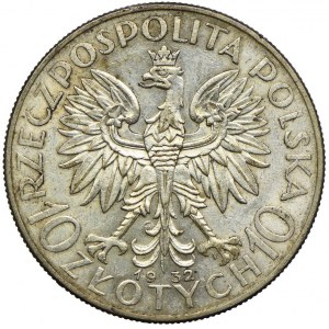 10 gold 1932 with sign, Warsaw, Head of a Woman