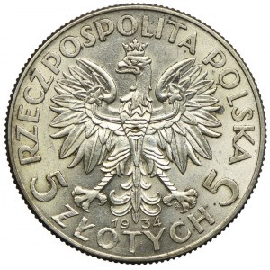 5 złotych 1934 Warszawa, Głowa Kobiety