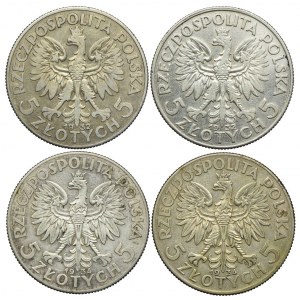 5 złotych 1932-1934, Głowa Kobiety (4 szt.)