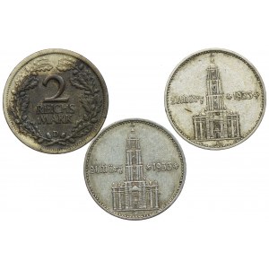 Germany, 2 marks 1926-1934 (3 pieces).
