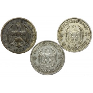 Germany, 2 marks 1926-1934 (3 pieces).