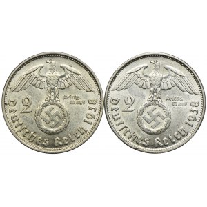 Germany, Third Reich, 2 marks 1938 B, Vienna (2 pieces).